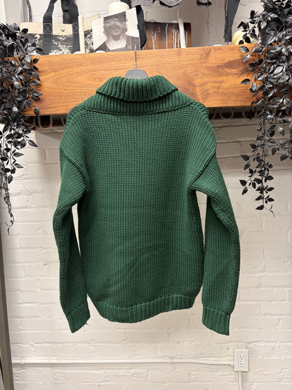 2000s Gucci by Frida Giannini Military Inspired Ribbed Shawl Knit Sweater