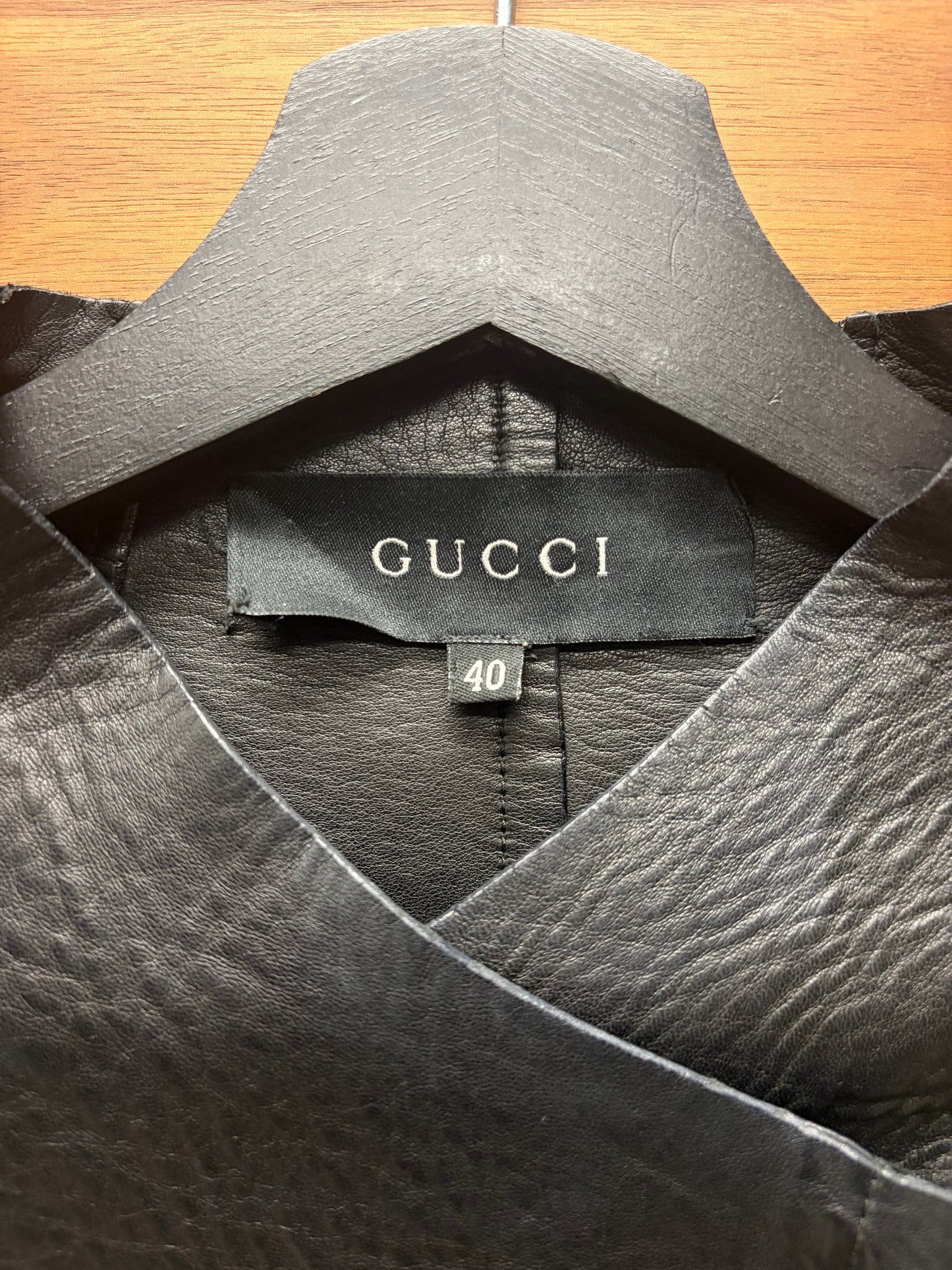 SS1999 Gucci by Tom Ford Leather Rope Belted Black Lambskin Jacket