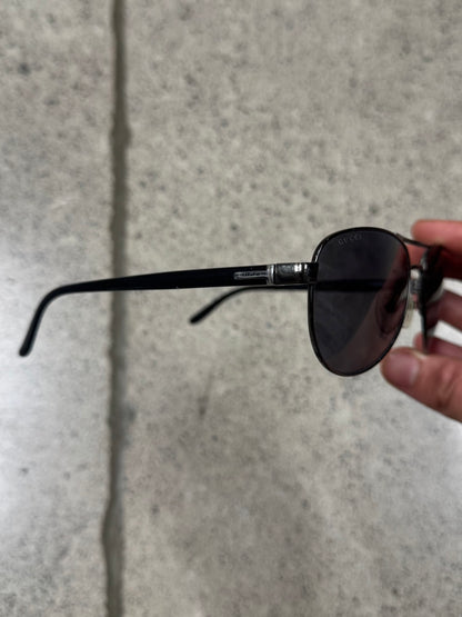 Gucci Black Tinted Aviator Sunglasses