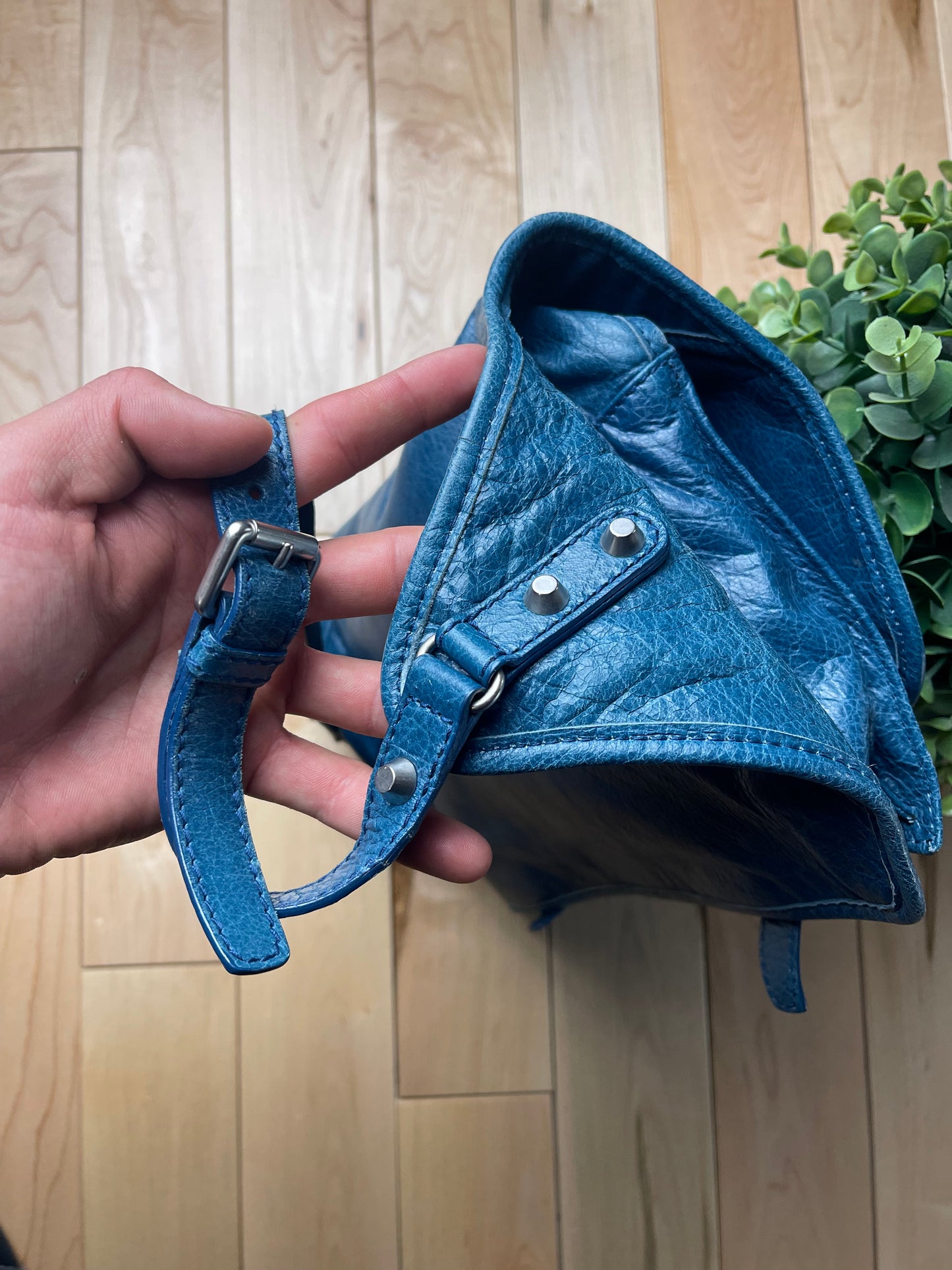 Balenciaga City ‘Cerulean Blue’ Leather Top Flap Waist Bag