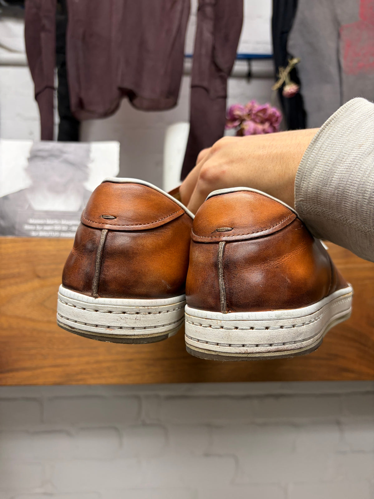 Berluti ‘Playfield’ Brown Patina Leather Low Top Sneakers
