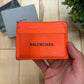 Balenciaga ‘Saftey Orange’ Pebbled Leather Cardholder Wallet