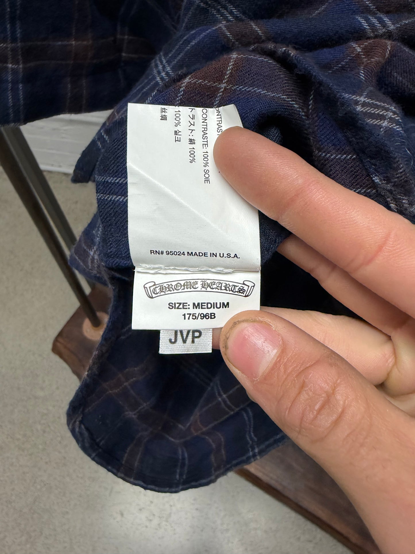 Chrome Hearts ‘Heywood’ 925 Silver ‘Dagger Zip’ Plaid Short Sleeve Shirt