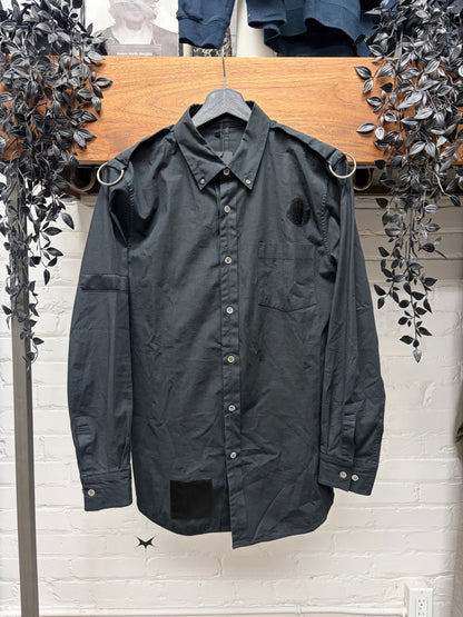 AW2002 Undercover ‘Witches Cell Division’ Black Patchwork ‘D-Ring’ Button Up Shirt