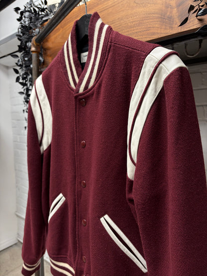 AW2019 Saint Laurent ‘Teddy’ Leather/Wool Bomber Jacket