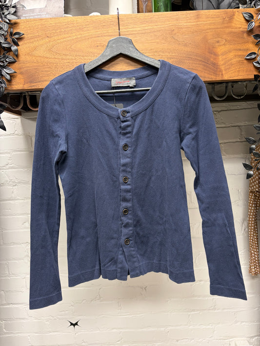 Yohji Yamamoto ‘Noir’ Navy Blue Full Button Collar Cardigan