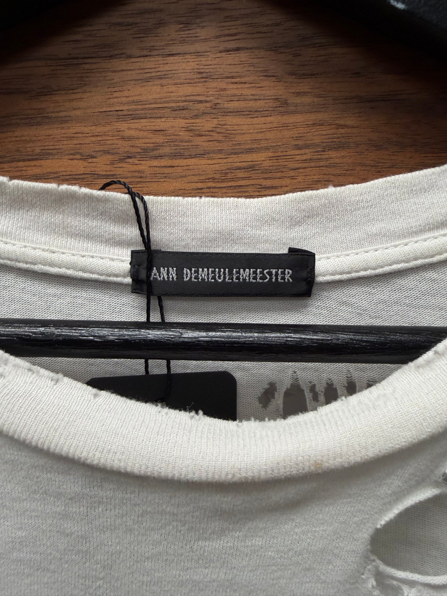 Ann Demeulemeester ‘Emil’ Bondage Long Sleeve with Patch Distressing