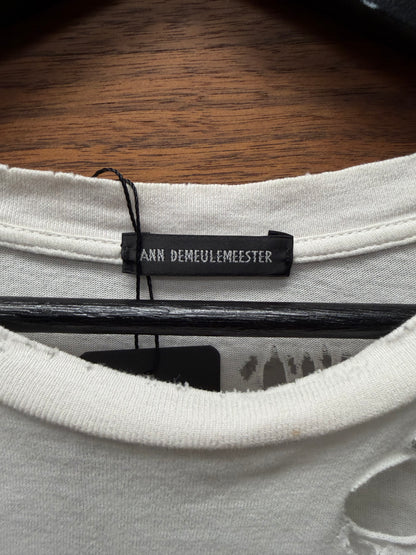 Ann Demeulemeester ‘Emil’ Bondage Long Sleeve with Patch Distressing