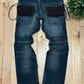 PPFM Wool Pocket Ponyhair Patch Raw Blue Bootcut Denim