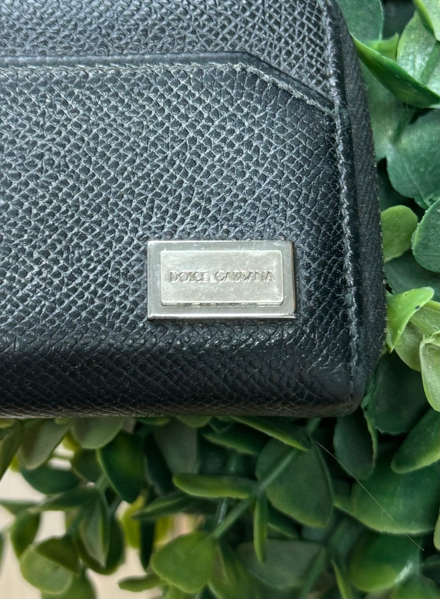 Dolce & Gabbana Mainline Black Pebbled Leather Wallet