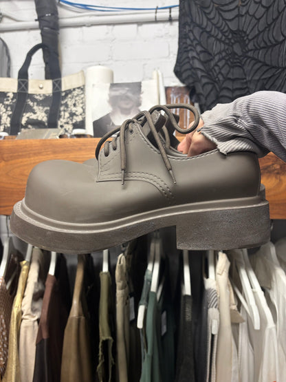 Balenciaga Brown ‘Steriod’ Derby Oversized Low Top Boots