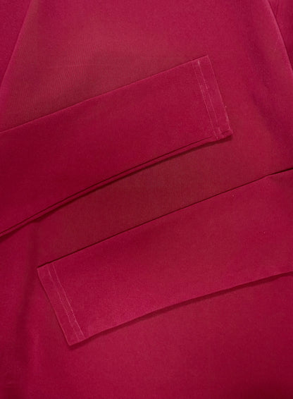 Namacheko Deep Red Mock Neck Long Sleeve Shirt