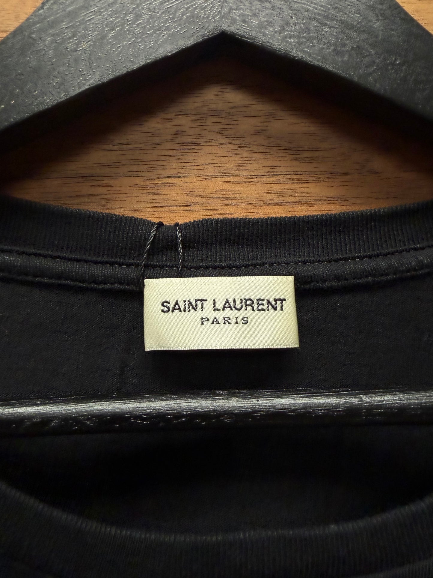 2018 Saint Laurent ‘Nails Logo’ Black Graphic T-Shirt