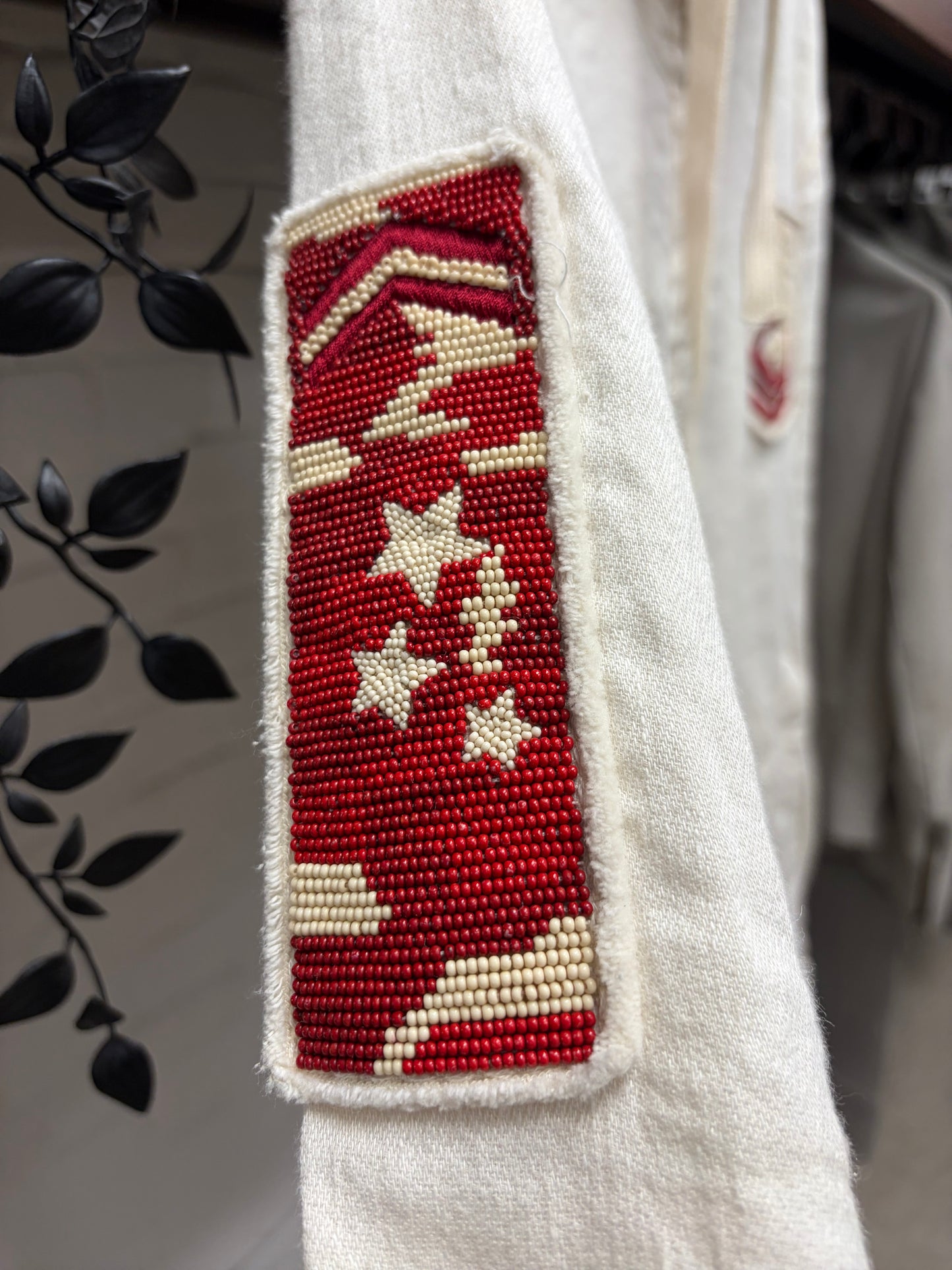 Valentino Beaded ‘Badge Logo’ Muslin Cotton Zip-Up Hoodie