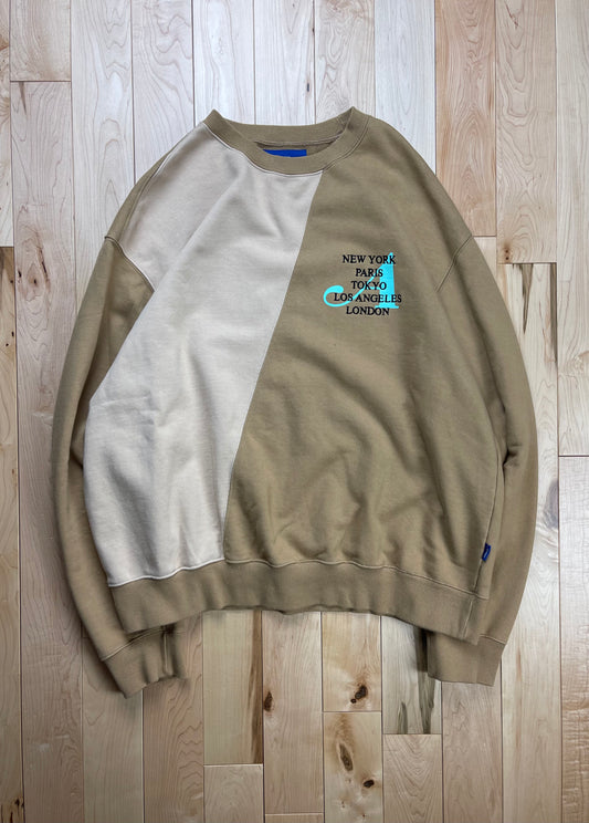 Awake NYC Two Tone Brown Chest Logo Sweatshirt