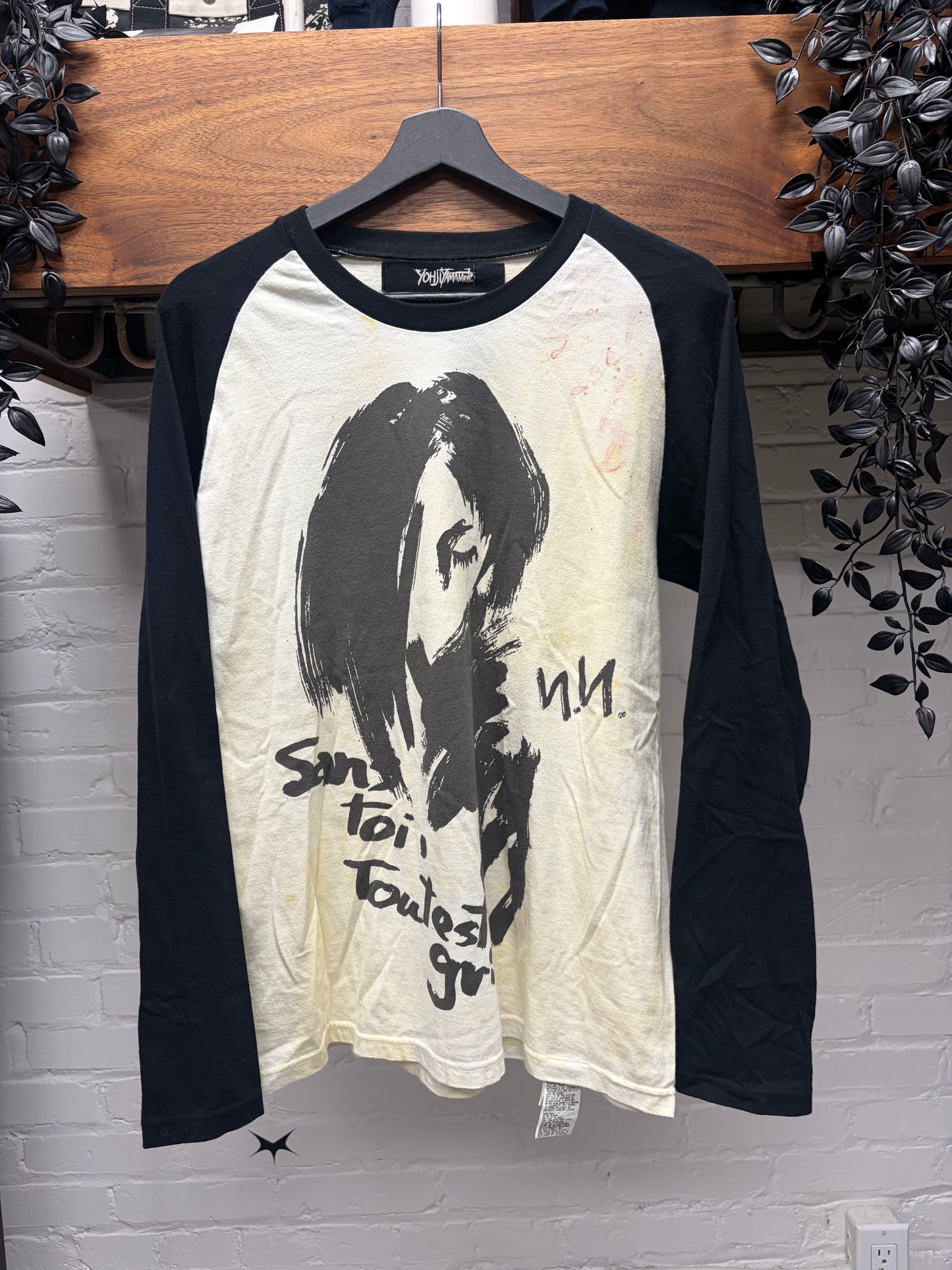 Yohji Yamamoto ‘San Toi’ Brushstroke Graphic Long Sleeve Shirt
