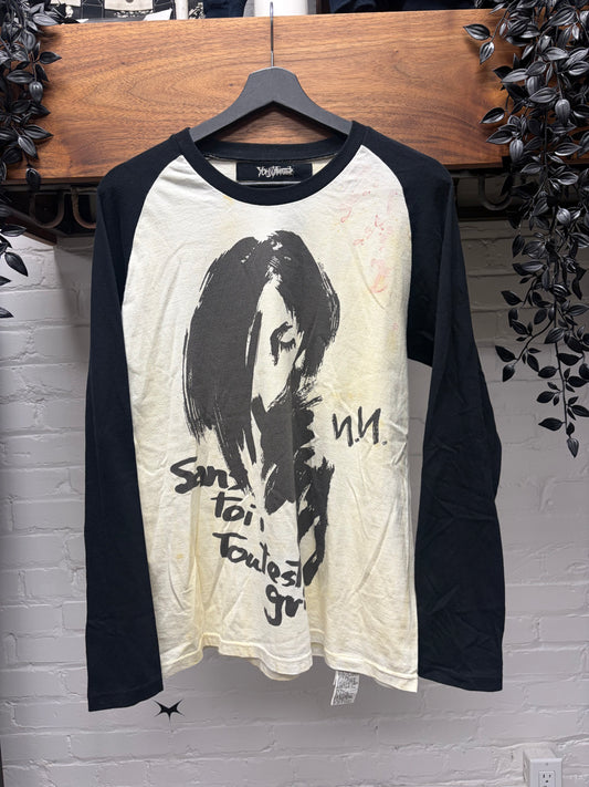 Yohji Yamamoto ‘San Toi’ Brushstroke Graphic Long Sleeve Shirt