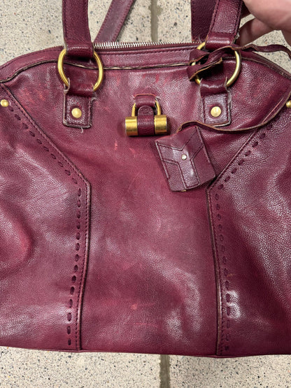 Vintage Yves Saint Laurent ‘Muse’ Oxblood Red Leather Handbag