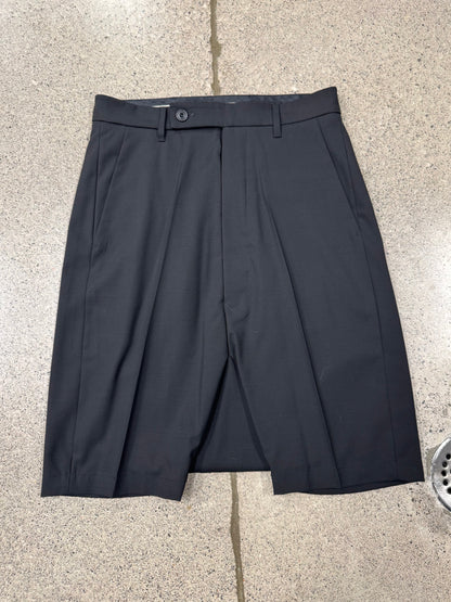 Rick Owens Mainline Pleated Black Pod Trouser Shorts