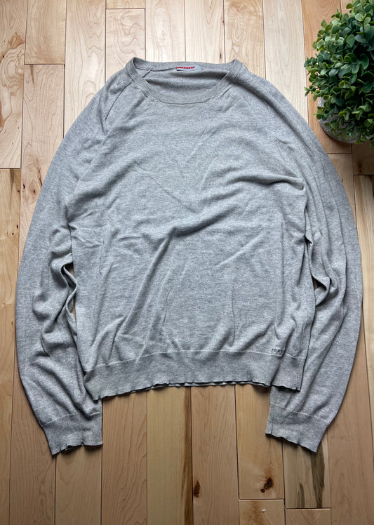 Vintage Prada Cashmere ‘Harbor Grey’ Ribbed Sweater