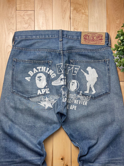 Bape Hand Painted Back Logo Denim