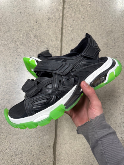 Balenciaga ‘Track’ Black/Electric Green Slides