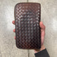 Bottega Veneta ‘Quilted’ Brown Long Leather Wallet