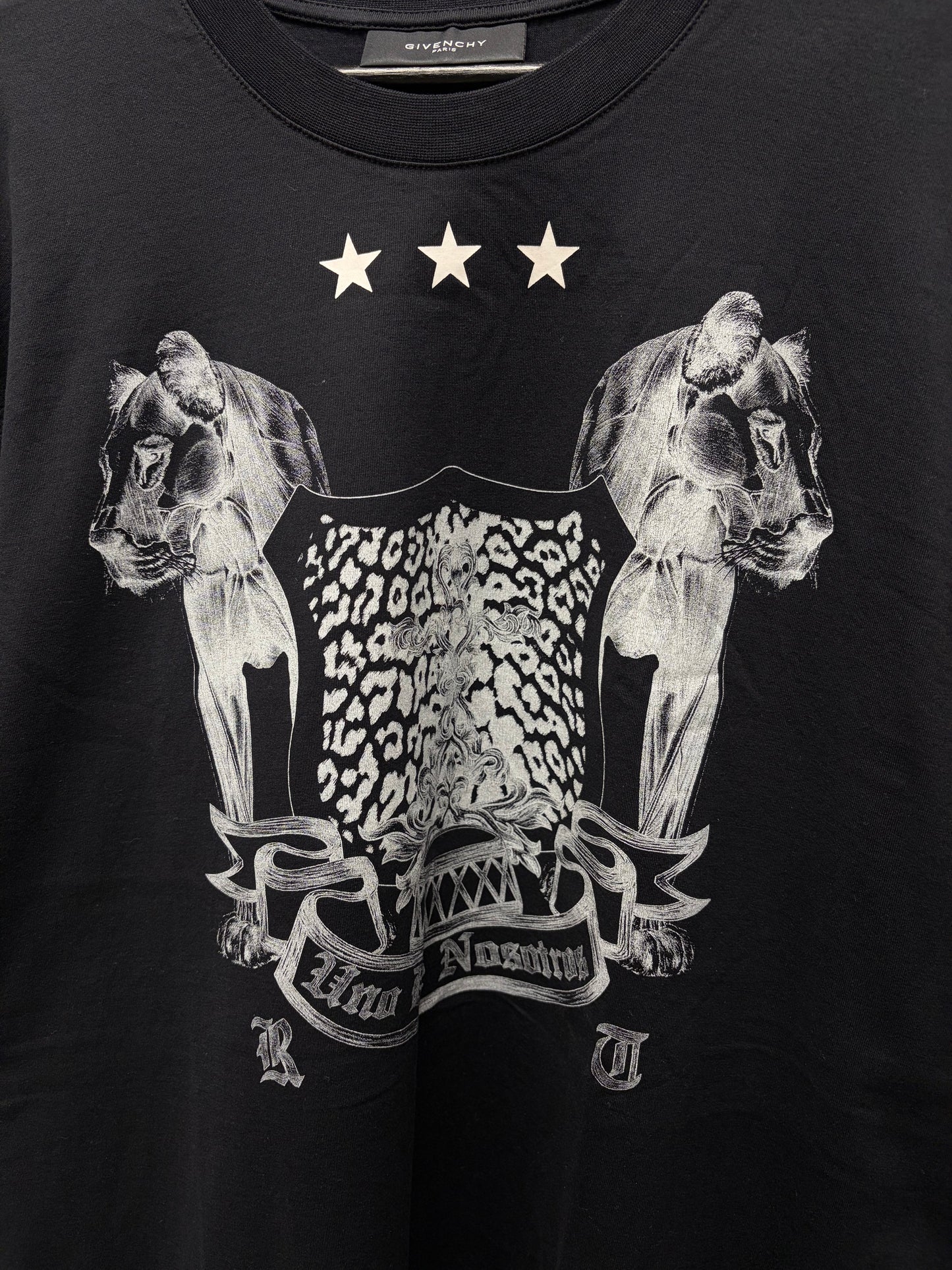 SS2011 Givenchy by Ricardo Tisci ‘Uno des Nosotros’ Black Crest Graphic T-Shirt