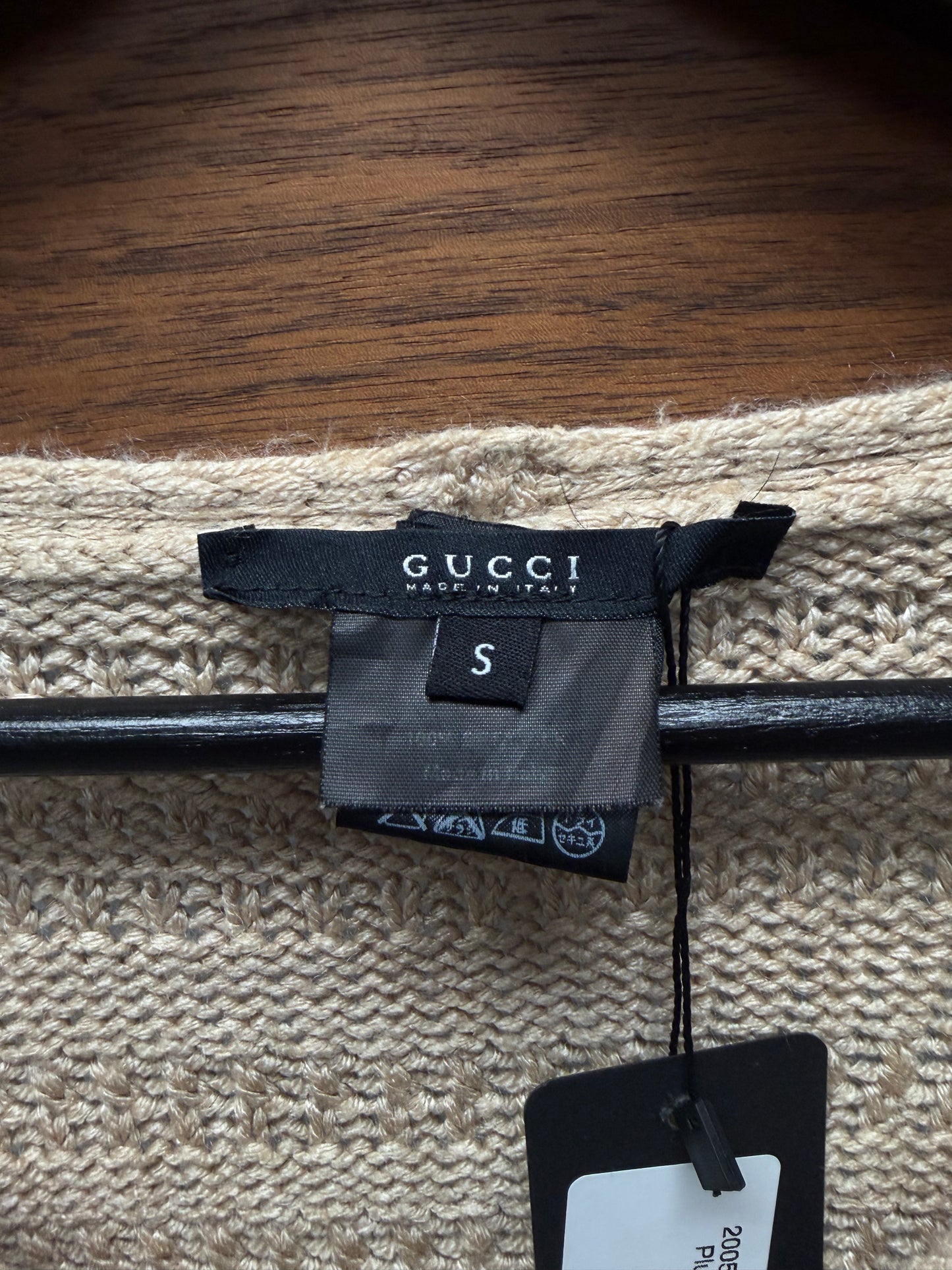 2005 Gucci Silk Knit Plunge Neckline Sweater