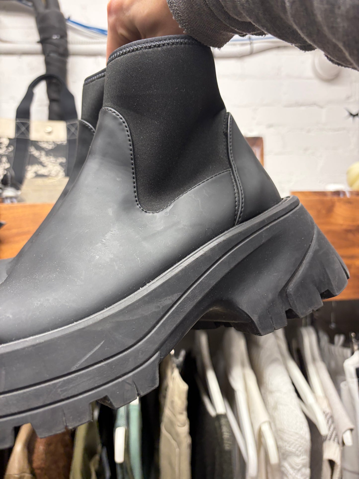 1017 Alyx 9SM Black ‘Mono’ Platform Sole Boots