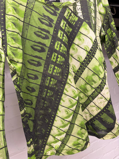 Vintage Jean Paul Gaultier ‘Film Roll’ Green Mesh Long Sleeve Shirt