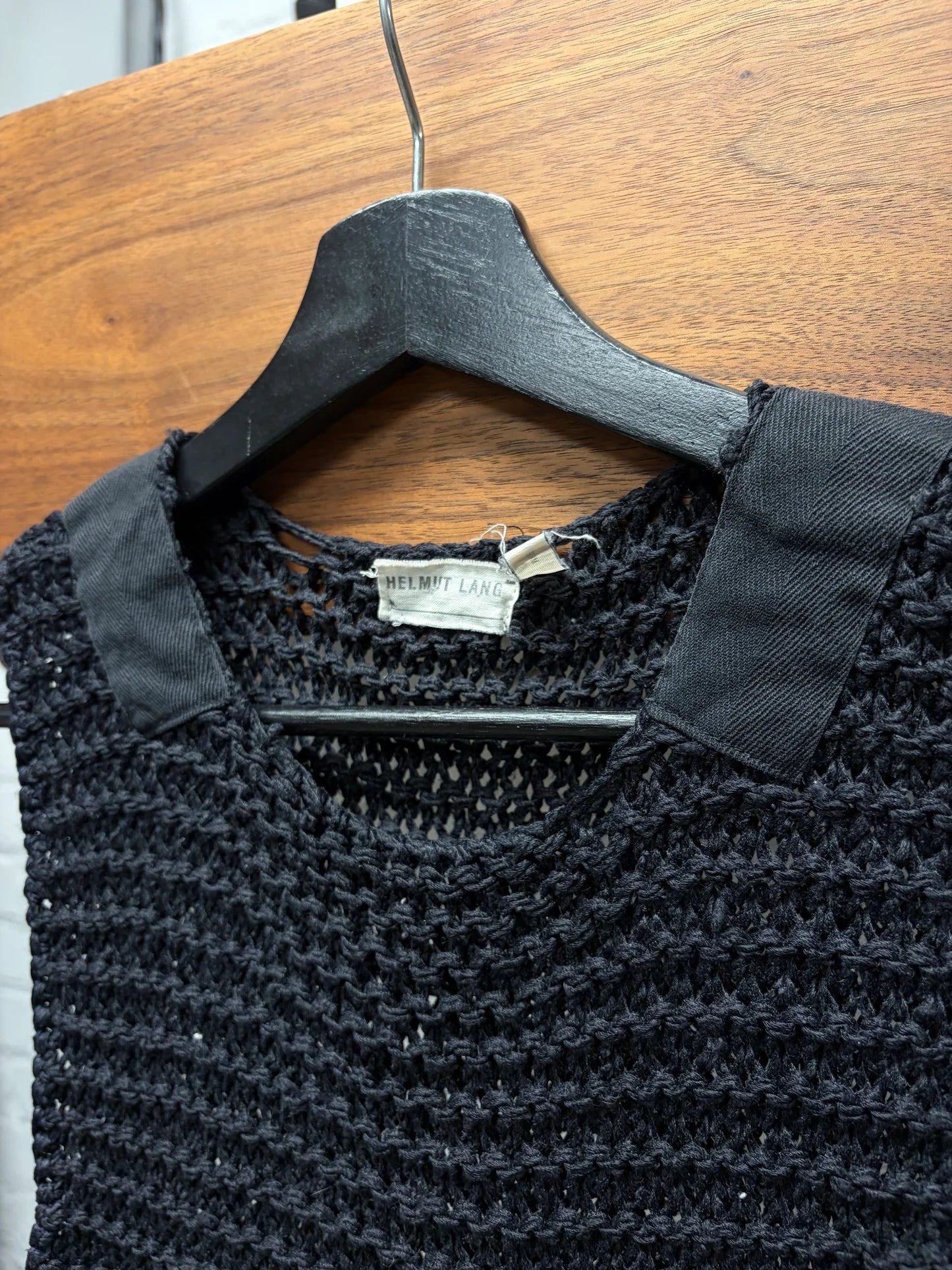 Vintage Helmut Lang Black Wool ‘Bulletproof’ Knit Vest
