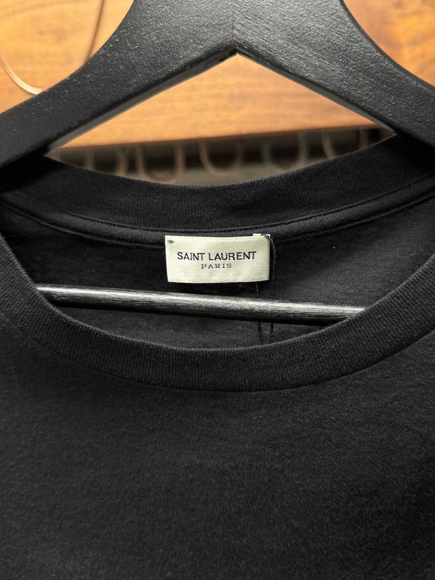 2018 Saint Laurent ‘Rive Gauche’ Black Graphic T-Shirt