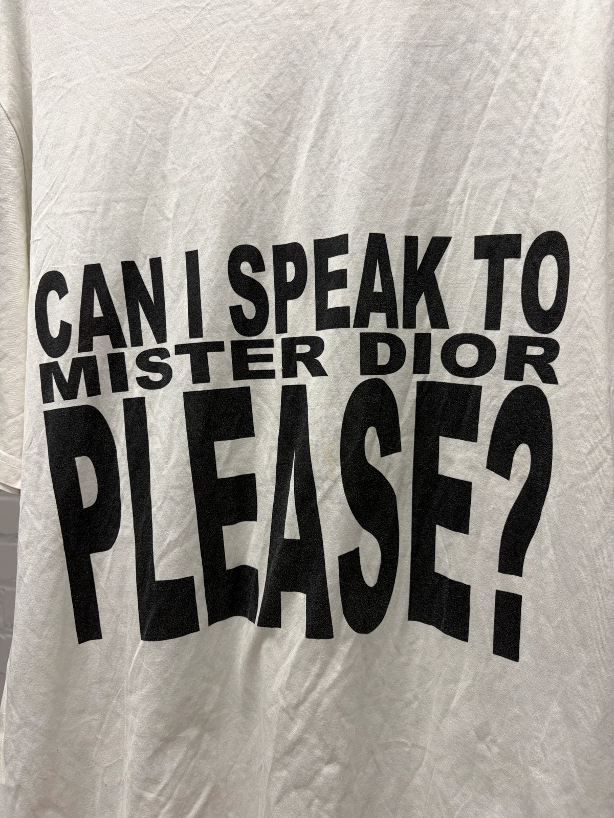 AW2009 Dior Homme ‘Mister Dior’ Oversized White Slogan T-Shirt