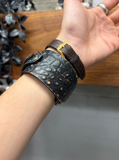 Maison Martin Margiela ‘Leather Scales’ Stacked Snap Bracelet