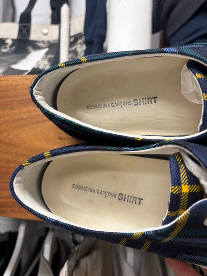 Comme Des Garçons Shirt Tartan Plaid Canvas Low Top Sneakers