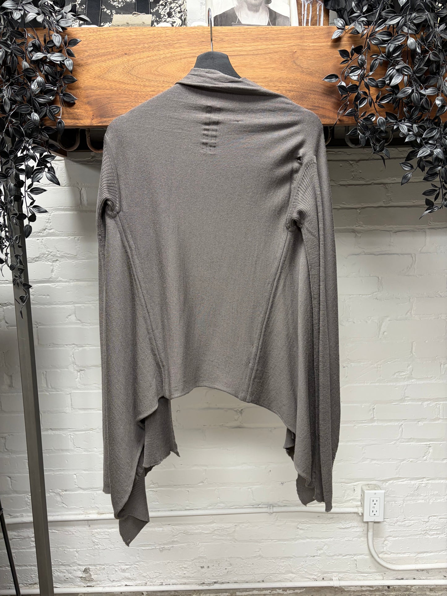 AW2007 Rick Owens ‘Exploder’ Dust Brown Waterfall Cardigan