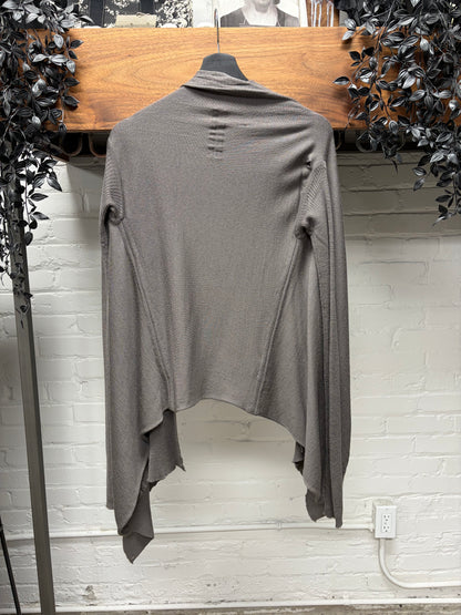 AW2007 Rick Owens ‘Exploder’ Dust Brown Waterfall Cardigan