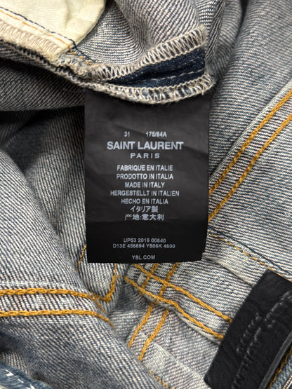 SS2016 Saint Laurent Studded Leather ‘D02’ Skinny Jeans