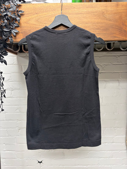2003 Comme Des Garçons 'Language Corruption' Black Cotton Tank Top