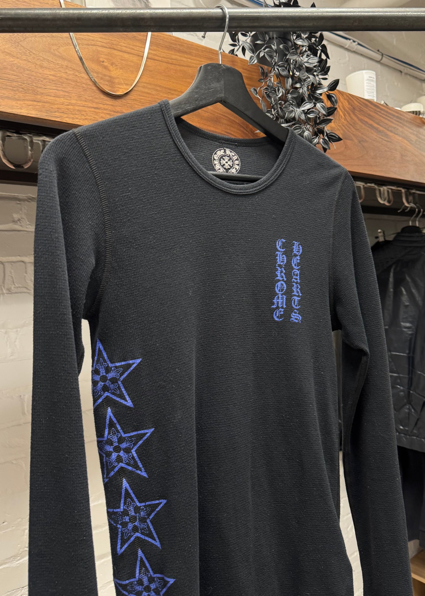 Chrome Hearts ‘Thermal’ Black/Blue Star Logo Long Sleeve Shirt