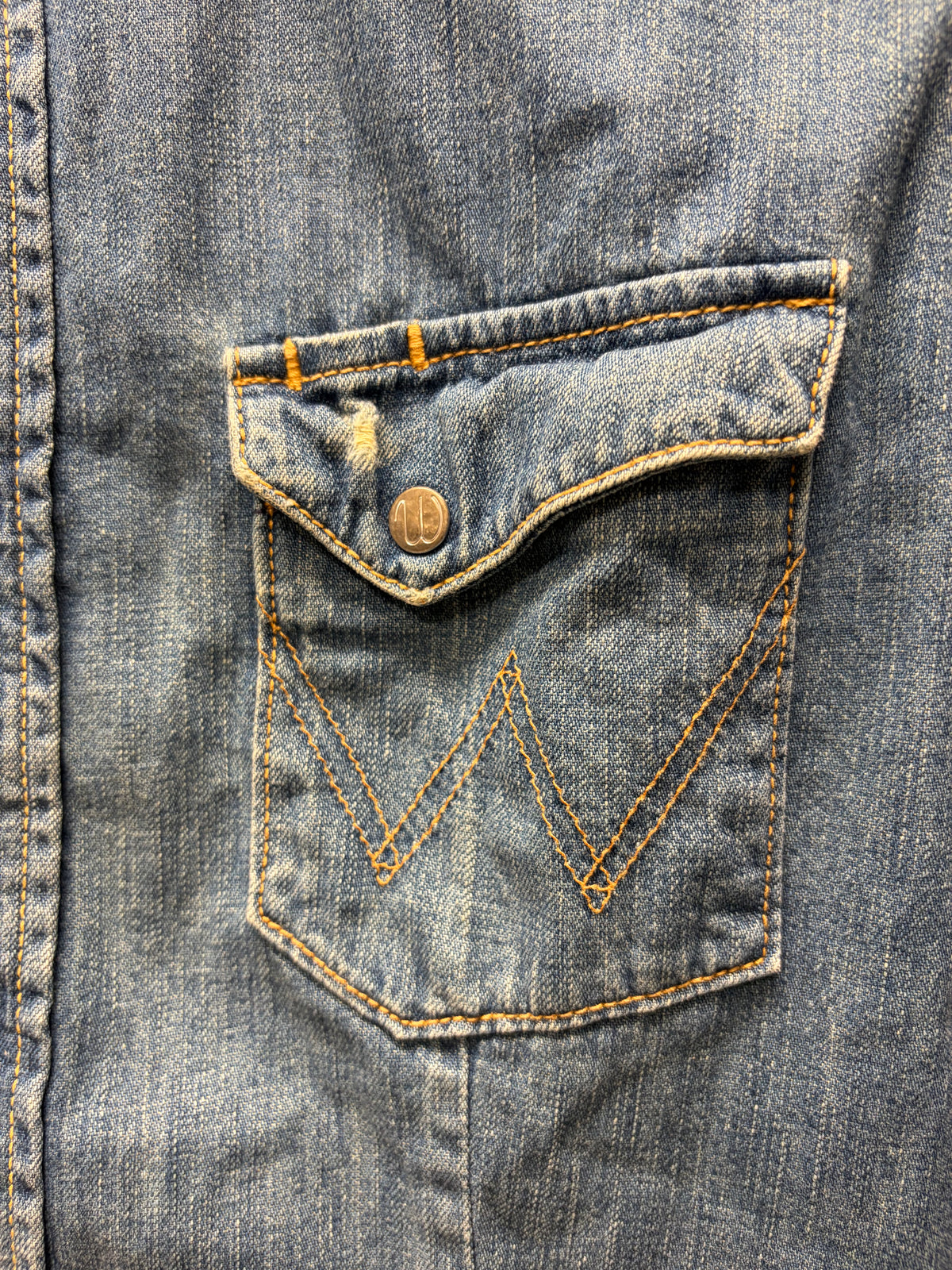 2000s Hysteric Glamour x Wrangler ‘Chain Stitched’ Denim Button Up Shirt