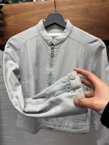 Chanel Sport Light Grey ‘Flight Bomber’ Cropped Zip-Up Jacket