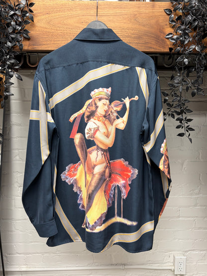 AW2001 Yohji Yamamoto Pour Homme ‘Pin-Up Girl’ Violinist Zip-Up Collared Shirt