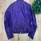 Dirk Bikkembergs Purple Calfskin Leather Moto Jacket