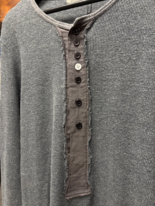 Yohji Yamamoto Pour Homme Thermal ‘Henley’ Assorted Button Long Sleeve Shirt