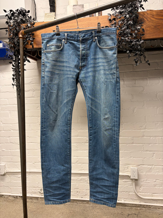 Dior Homme ‘Clawmark’ Washed Blue Skinny Jeans