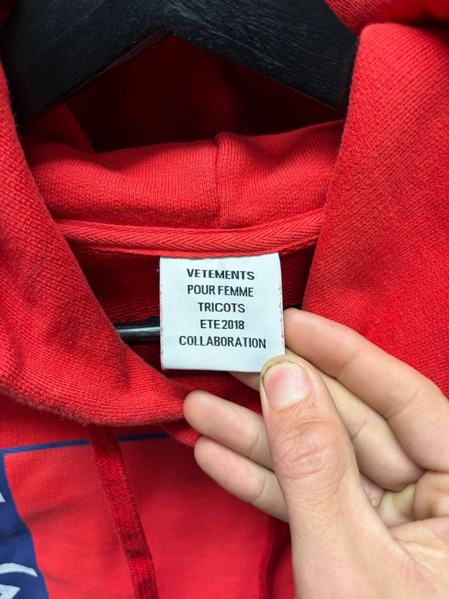 SS2018 Vetements x Tommy Hilfiger ‘Flag Logo’ Pullover Hoodie