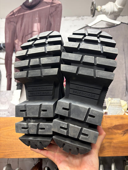 Balenciaga 'Bulldozer' Black Leather Platform Sole Combat Boots