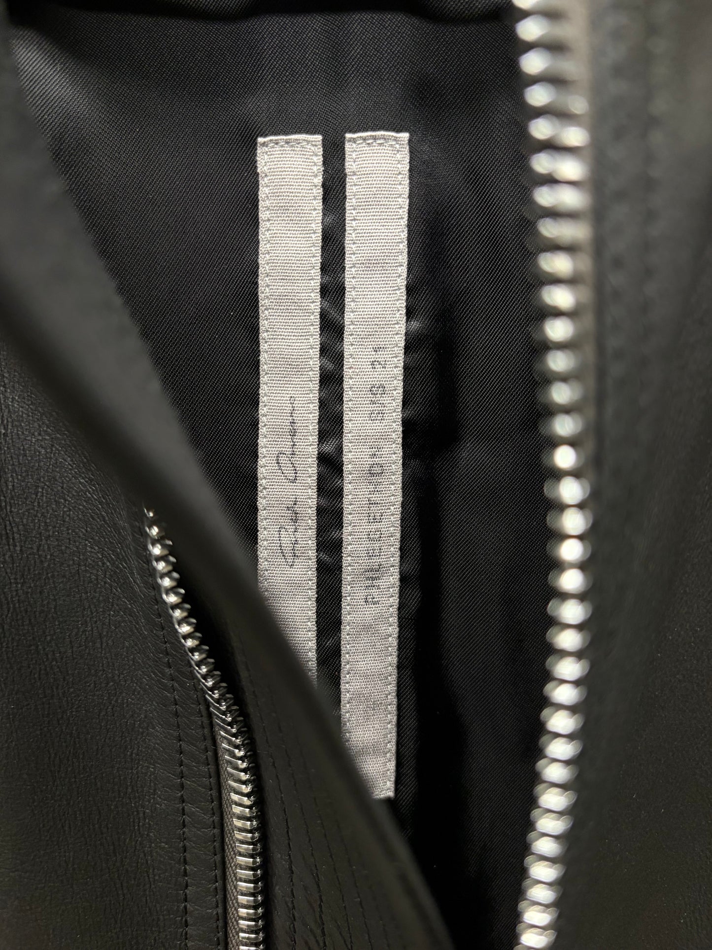 SS2021 Rick Owens ‘Phlegethon’ Intarsia Black Lambskin Leather Jacket